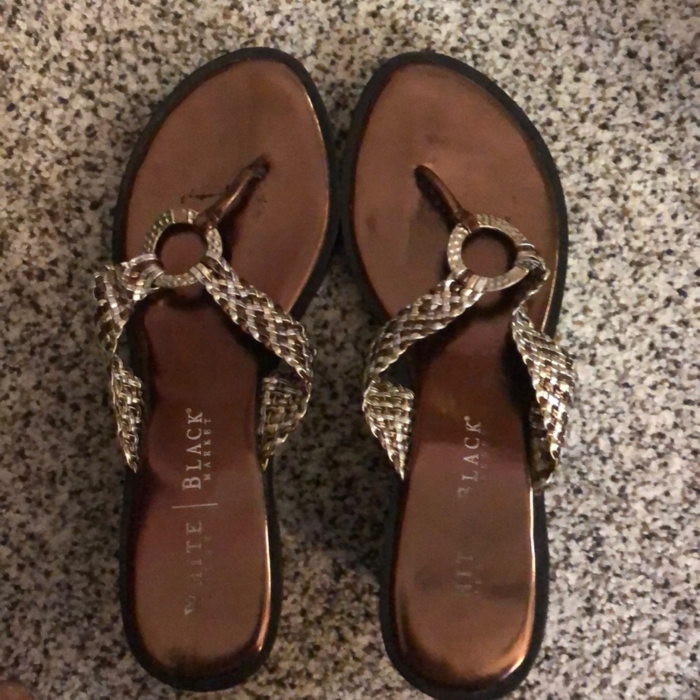 White House Black Market Braided strap sandals